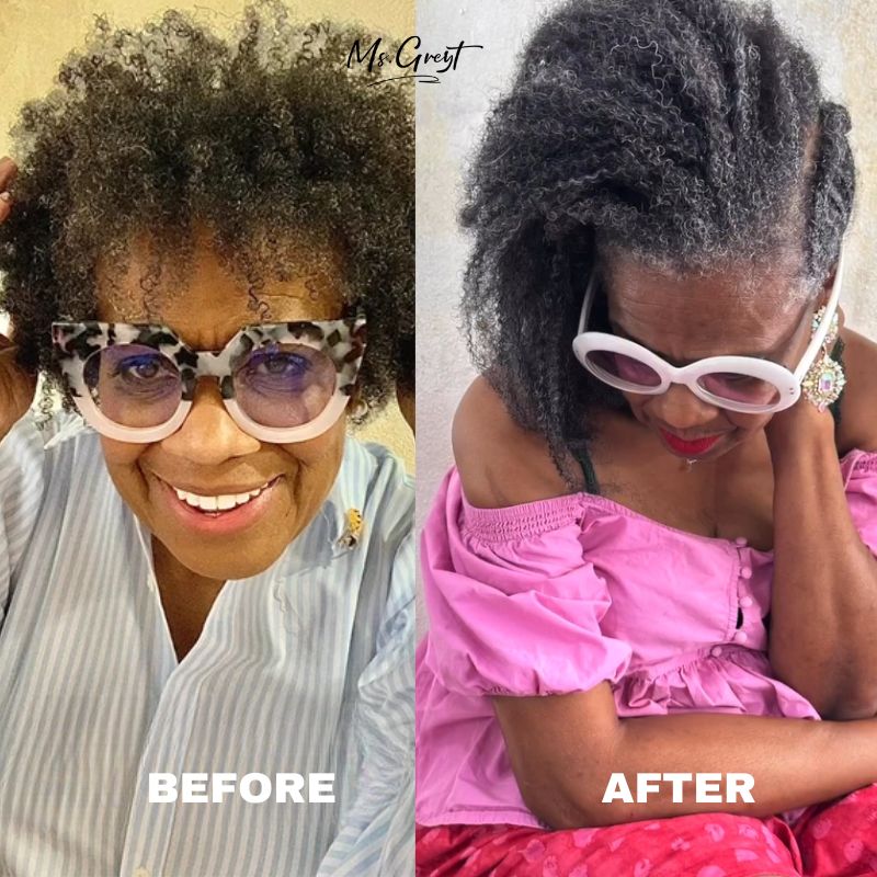 34 Salt and Pepper Kinky Human Hair Clip Ins Hair Extensions