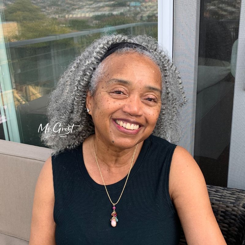 #60 Grey Curly Human Hair Headband Wig™️- GHBW013 – msgreyt