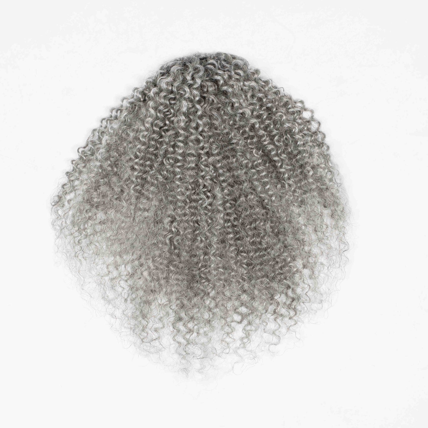 #Silver Curly Human Hair Drawstring Ponytail™️-GPONT002