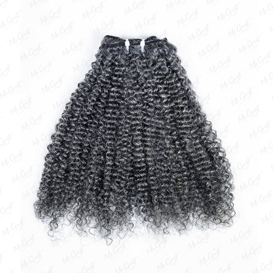 #34 Salt and Pepper Curly Human Hair Clip Ins Hair Extensions™️-GCCI003