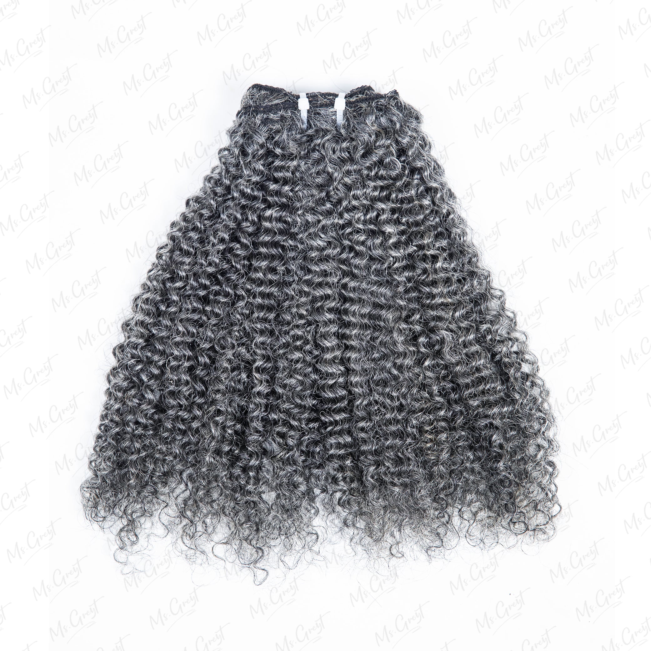 #44 Gray Curly Human Hair Clip Ins Hair Extensions™️-GCCI003 – msgreyt