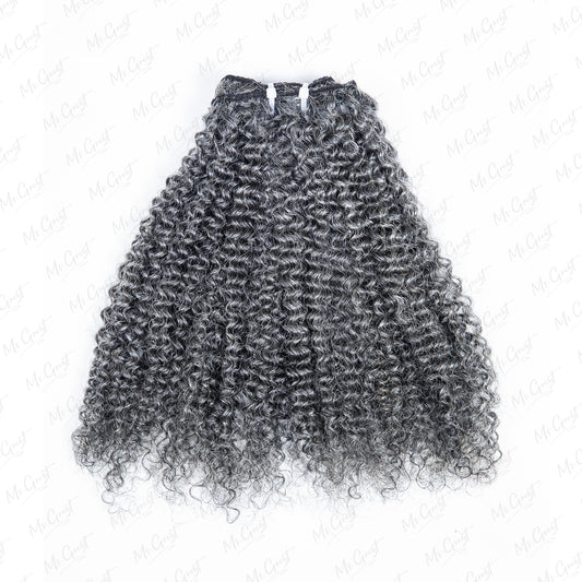 #44 Gray Curly Human Hair Clip Ins Hair Extensions™️-GCCI003
