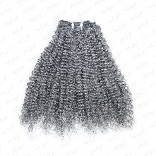 #51 Gray Curly Human Hair Clip Ins Hair Extensions™️-GCCI003