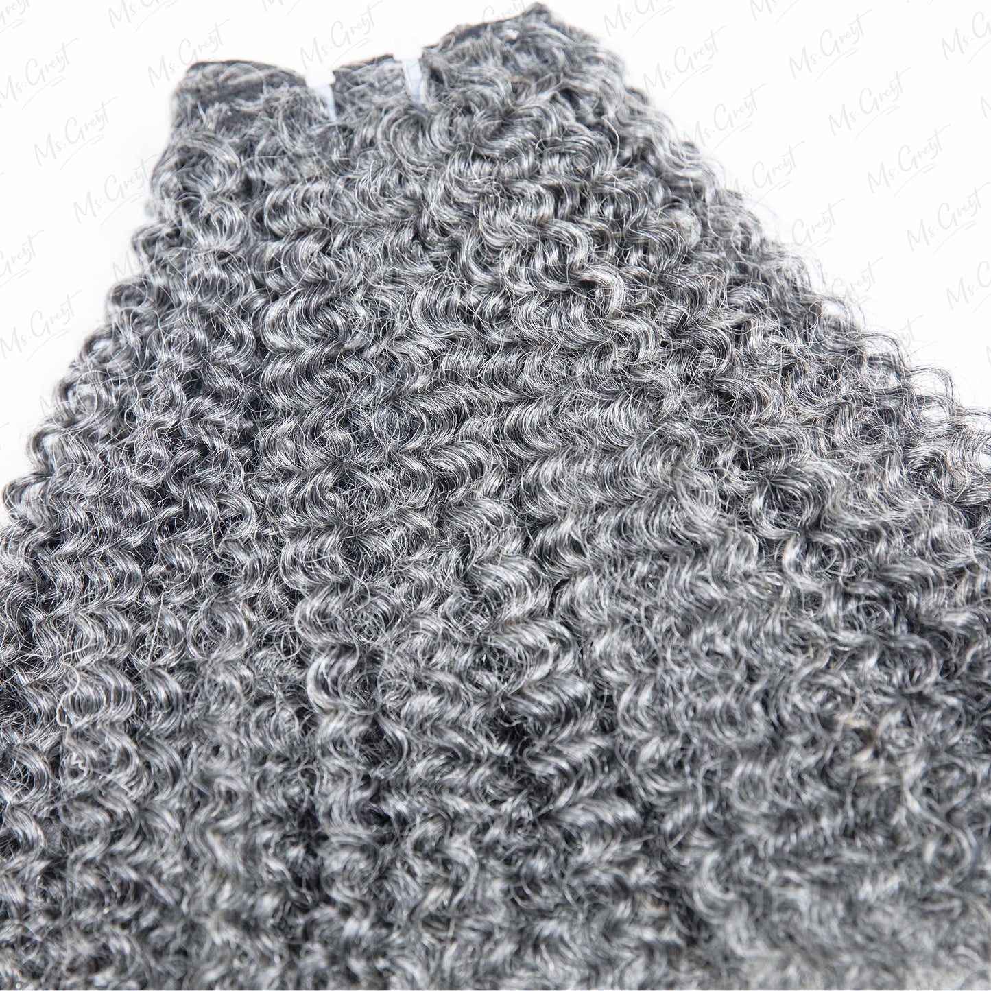 #51 Gray Curly Human Hair Clip Ins Hair Extensions™️-GCCI003