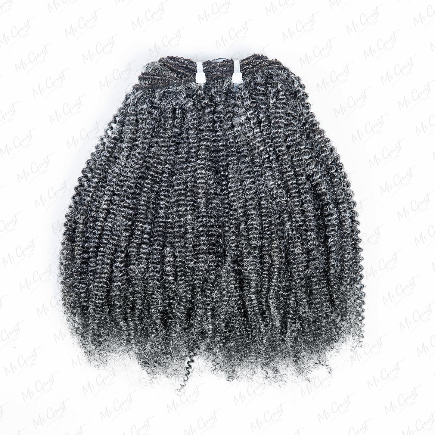 #34 Salt and Pepper Kinky Human Hair Clip Ins Hair Extensions™️-GCCI007