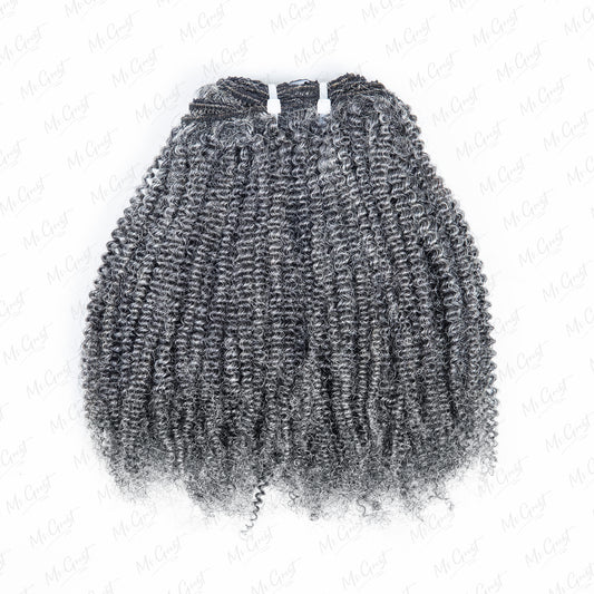 #44 Gray Kinky Human Hair Clip Ins Hair Extensions™️-GCCI007