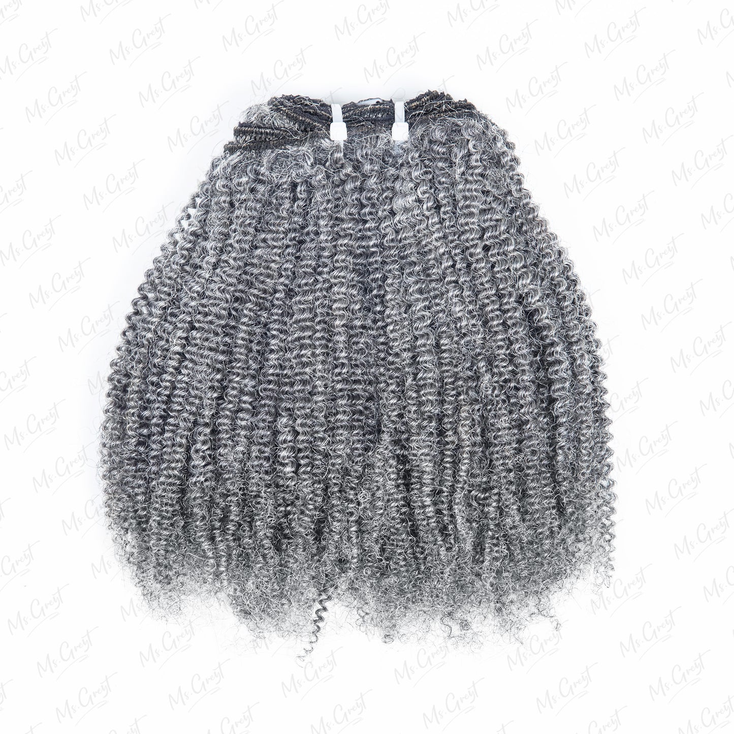 #51 Gray Kinky Human Hair Clip Ins Hair Extensions™️-GCCI007