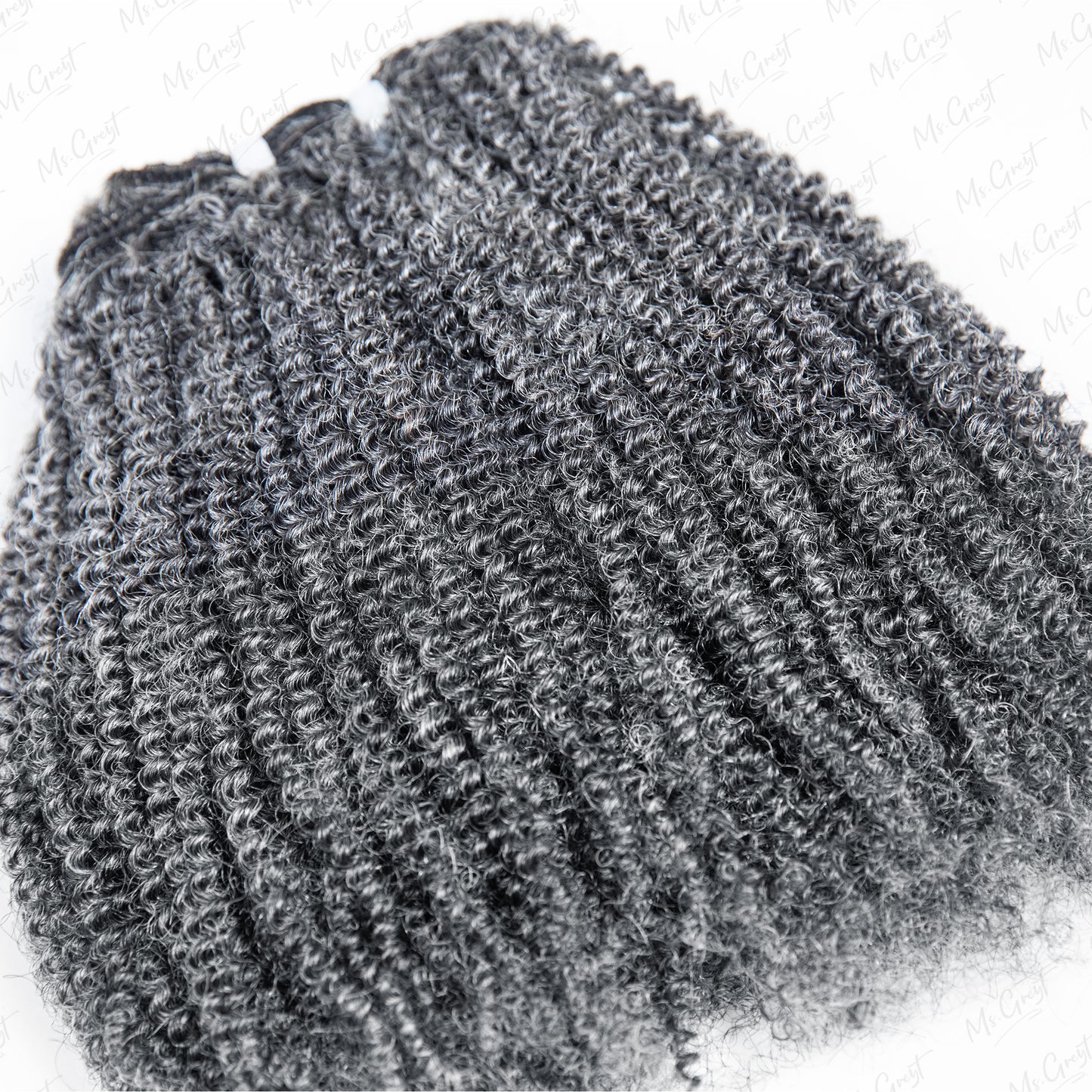 #44 Gray Kinky Human Hair Clip Ins Hair Extensions™️-GCCI007