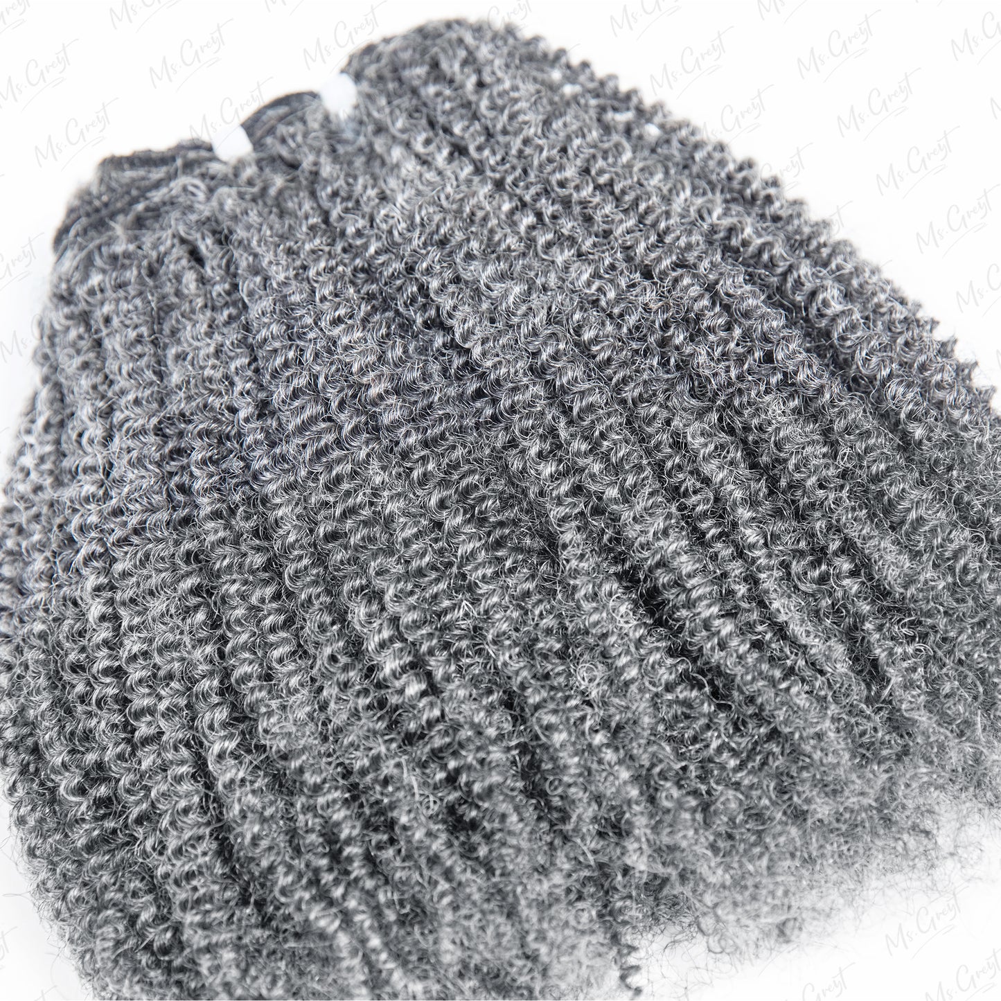 #51 Gray Kinky Human Hair Clip Ins Hair Extensions™️-GCCI007