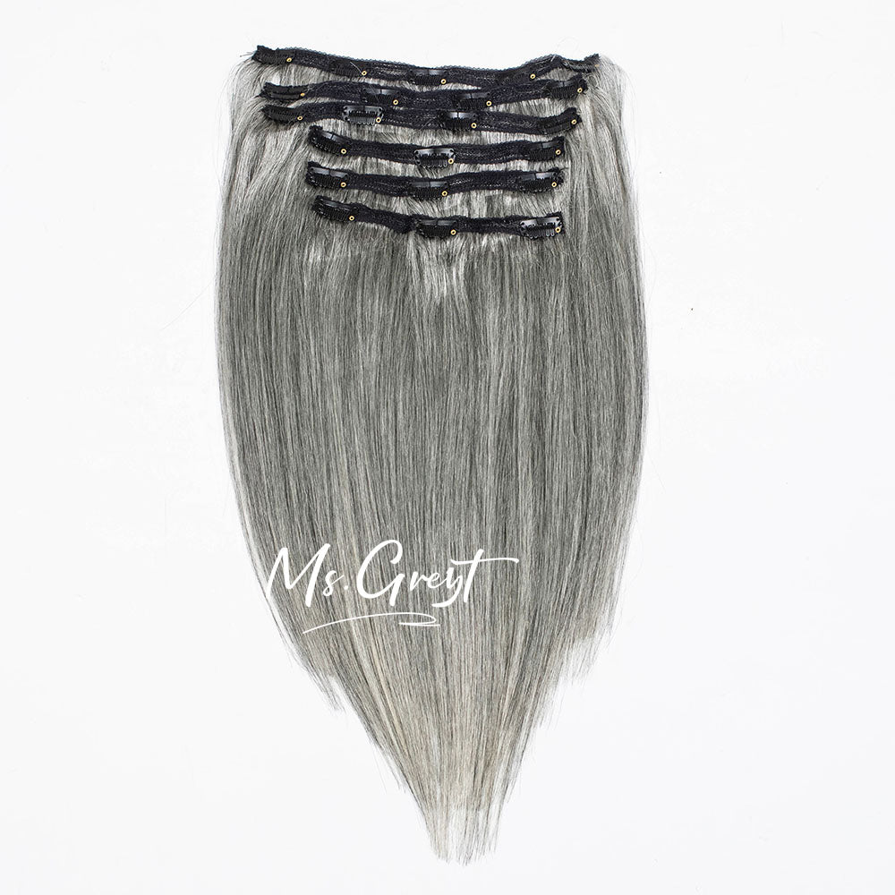 #60 Clip ins for Light Grey Hair