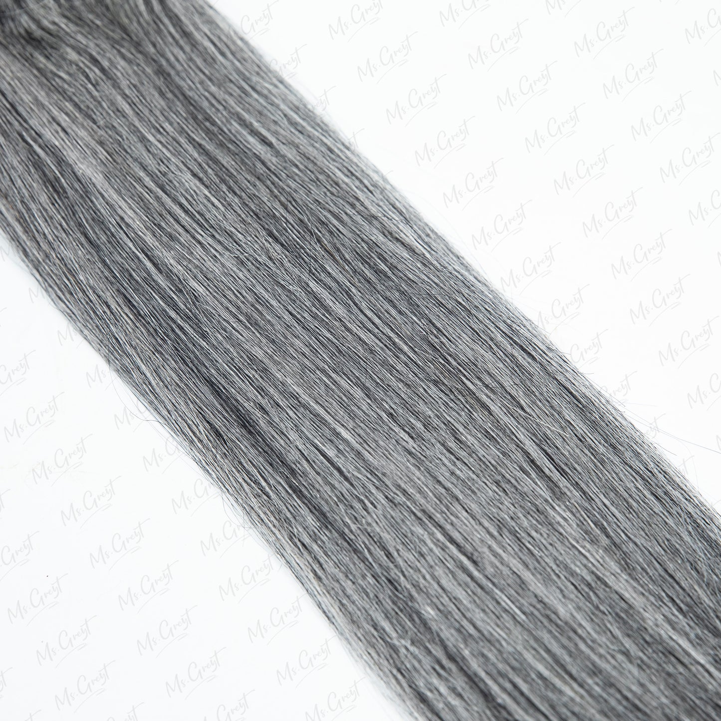 #51 Gray Human Hair Yaki Clip Ins Hair Extensions™️-GCCI005