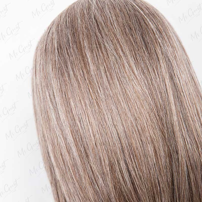 Layered Short Bob Brownish Gray Human Hair Lace Front Wig™️-GLFW016S