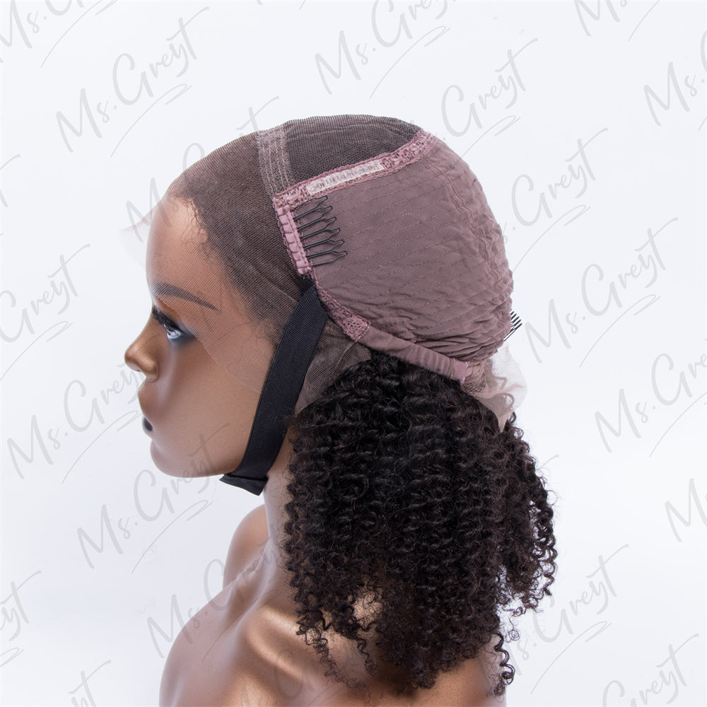 Short Grey Coily Human Hair Lace Front Wig™️-GLFW002S